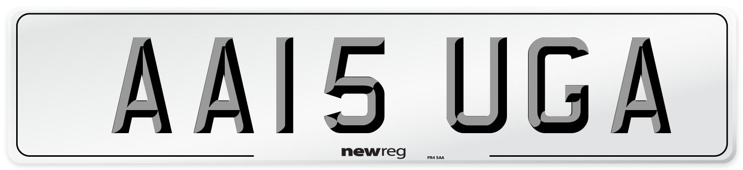 AA15 UGA Number Plate from New Reg